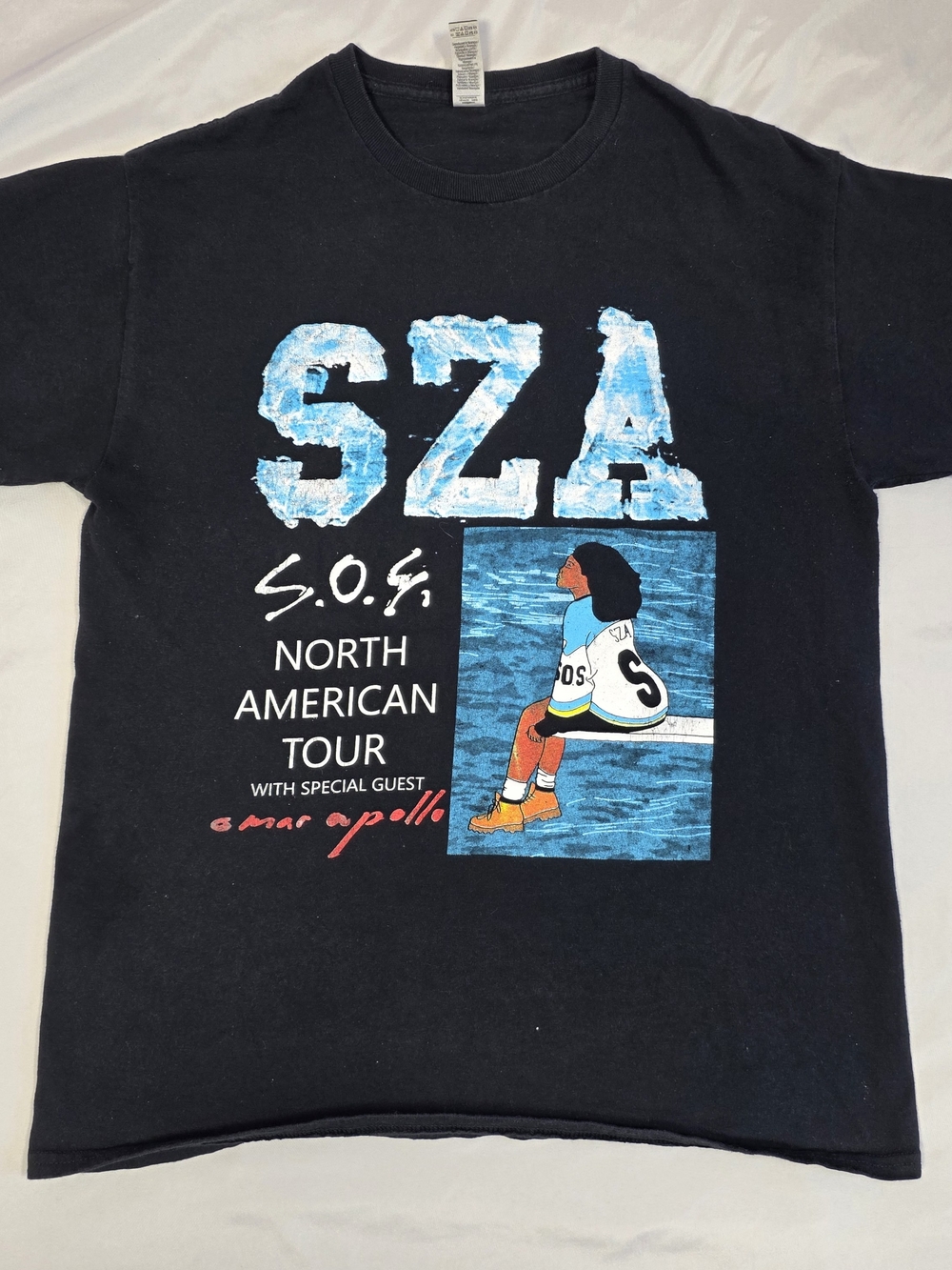 Gildan Ultra Cotton Men's SZA S.O.S. Tour Graphic T-Shirt Black Crew Neck M